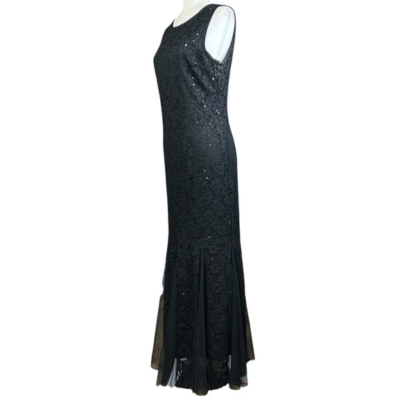 Vintage Candalite Med Lace Sequin Whimsigoth Maxi Dress Dark Fairy Mermaid - Picture 7 of 13